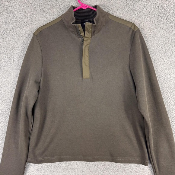 Hugo Boss Other - Hugo Boss Sweater Mens Medium Olive Green Mock‎ Neck Snap Placket Regular Fit